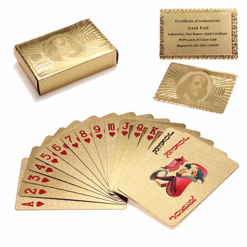 24K GOLD-PLATED PLAYING CARDS WITH CASE - jetlove