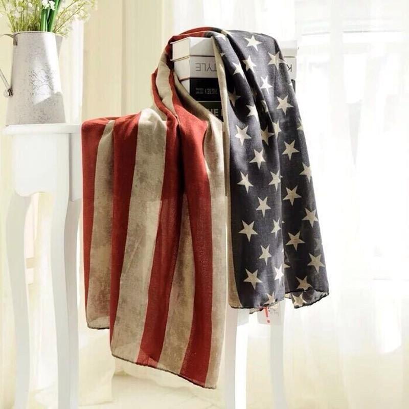 Vintage American Flag Infinity Scarf 4th of July USA