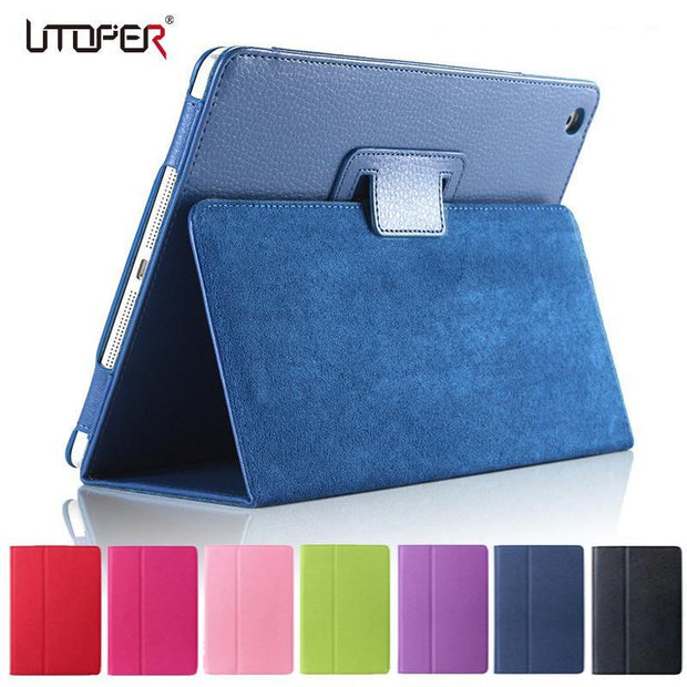 For ipad Mini Case Matte Soft Flip Litchi PU Leather for Apple ipad Mini 1 2 3 Coque Cover Smart Stand Auto Sleep /Wake UP Style - jetlove