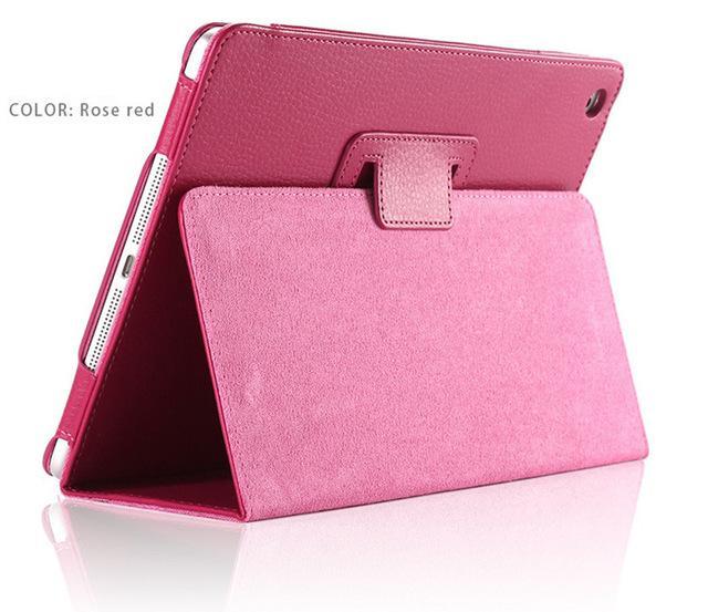 For ipad Mini Case Matte Soft Flip Litchi PU Leather for Apple ipad Mini 1 2 3 Coque Cover Smart Stand Auto Sleep /Wake UP Style - jetlove