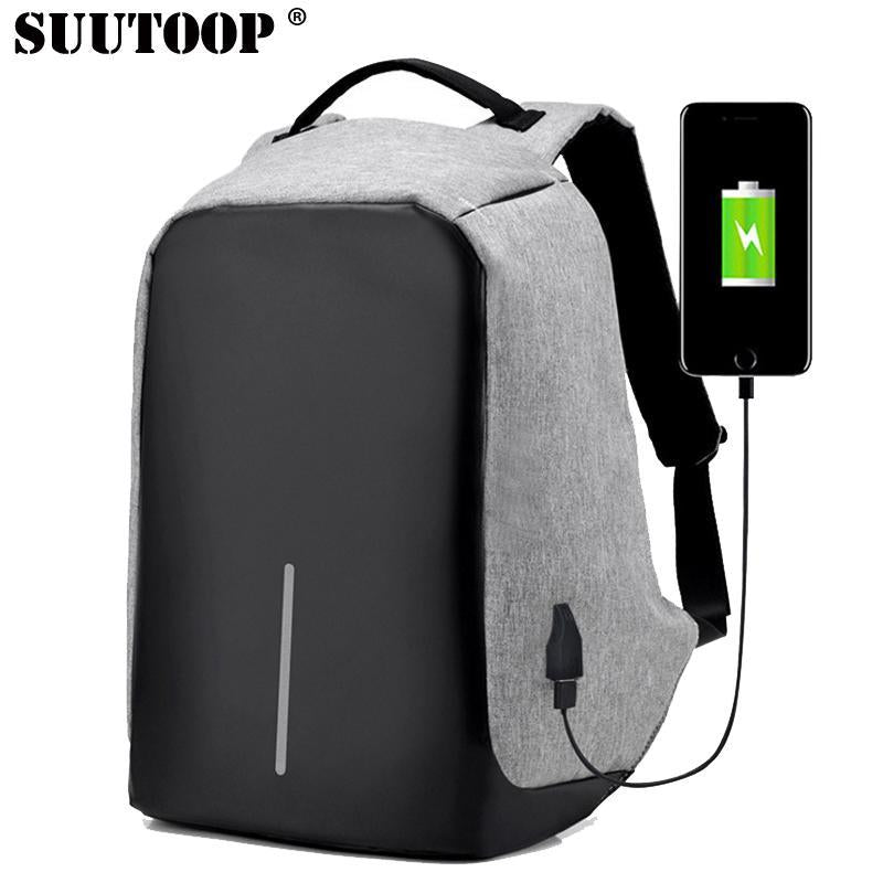 suutoop anti theft usb charging travel backpacks anti-theft security waterproof men business leisure laptop computer school bag - jetlove